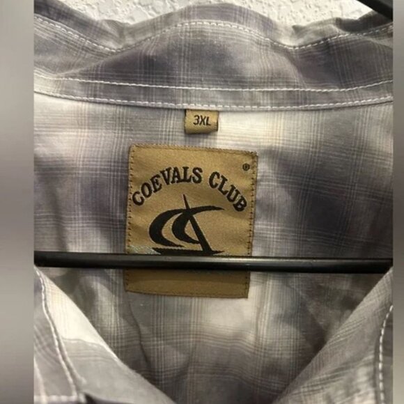 COEVALS Short Sleeve Button Down Plaid Men's Shirt - Picture 3 of 3